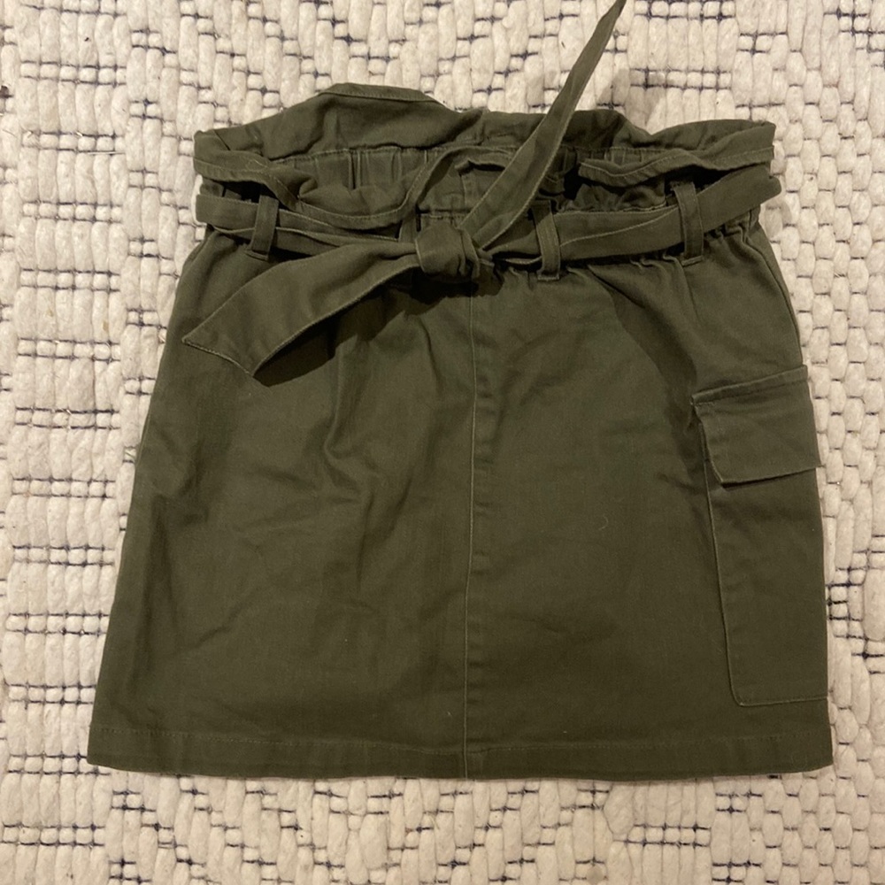 Army green pencil skirt